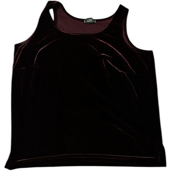 Eddie Bauer Vintage Velour Eggplant Tank Top Plus Size 1X - Picture 2 of 5